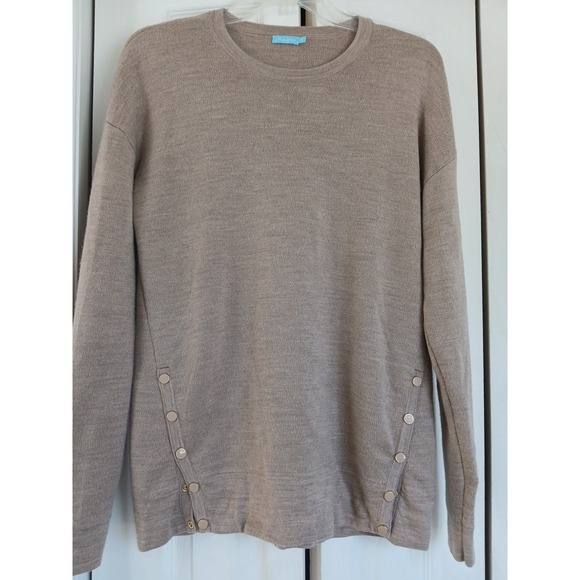 J. McLaughlin Sweaters - J. Mclaughlin Womens Merino Wool Button SnapDetail Sweater Top Brown Size Medium